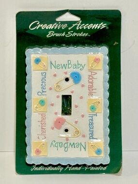 Creative Accents 'New Baby' Decorative Light Switch Cover Vintage 1999